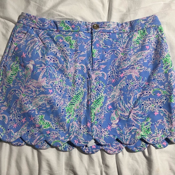 Lilly Pulitzer Pants - Lilly Pulitzer High Waist Blue and Green Shorts NWOT